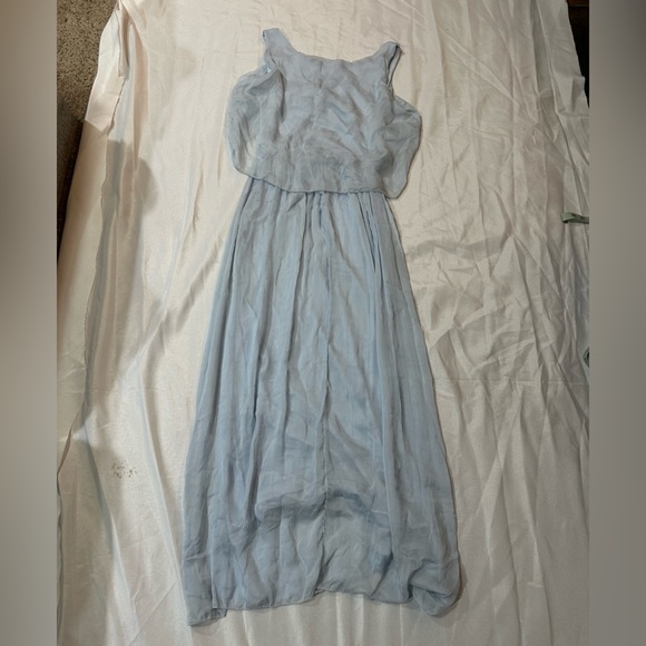 BACI Illusion Blue Full-Length Silk Maxi Dress - Picture 6 of 6